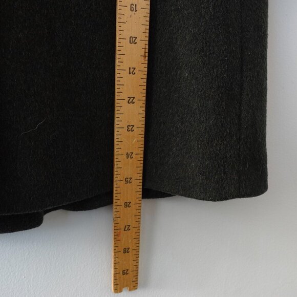 Wool Coat Girls 26 Wool Alpaca Italian Jacket 14 Dark Green Forest MERLET Italy - Picture 7 of 16